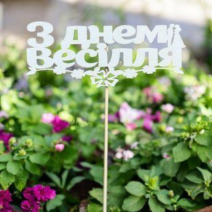 5 шт упаковка на шпажці - з днем весілля 1050 фото